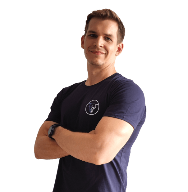 Portrait Christoph Portrait von Christoph in einem blauen T-Shirt